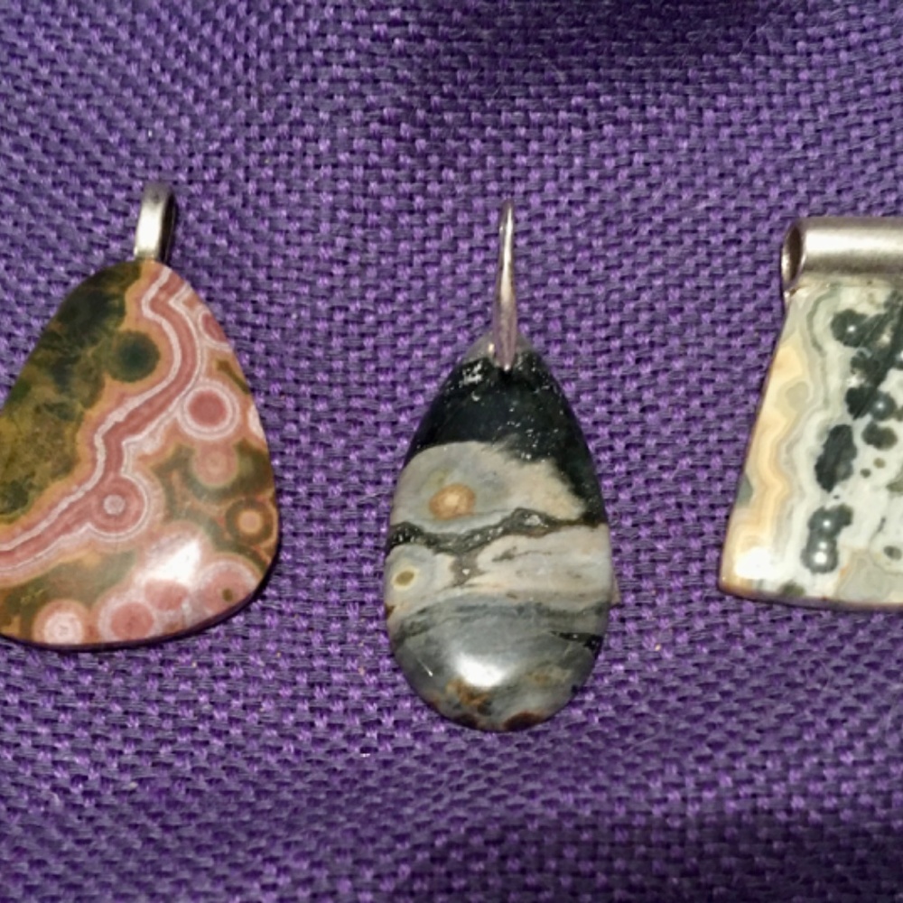 Naturally Occurring Magnificent Orbicular Ocean Jasper Pendants 1/19 or 3/38